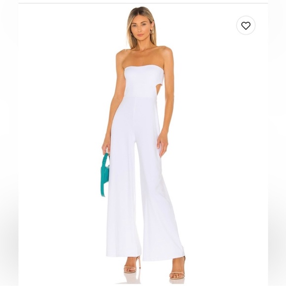 Susana Monaco Pants - Susan Monaco White Open Back Tube Wide Leg Jumpsuit Size Medium NWT